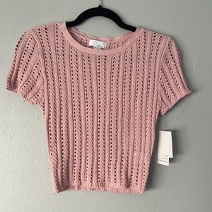Knit crop top in blush